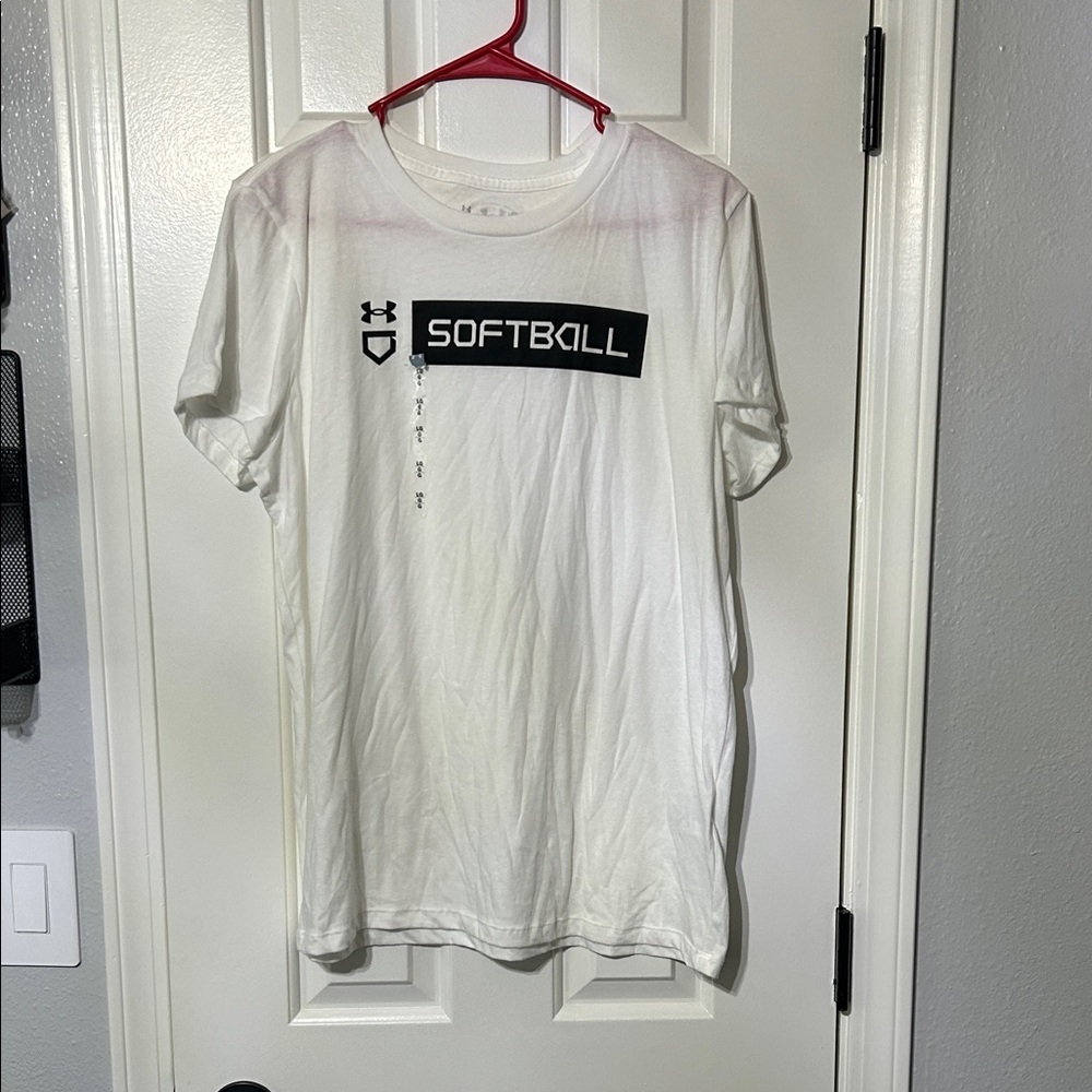 Under Armour White Softball Tee